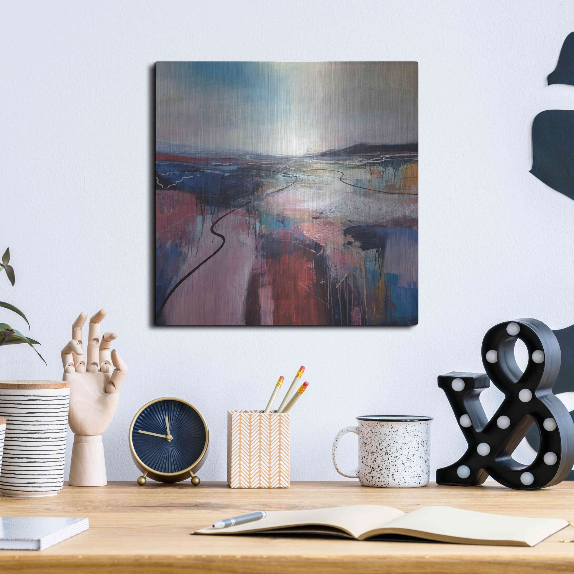 Luxe Metal Art 'I'll Meet You On The Estuary' by Andrew Kinmont, Metal Wall Art,12x12