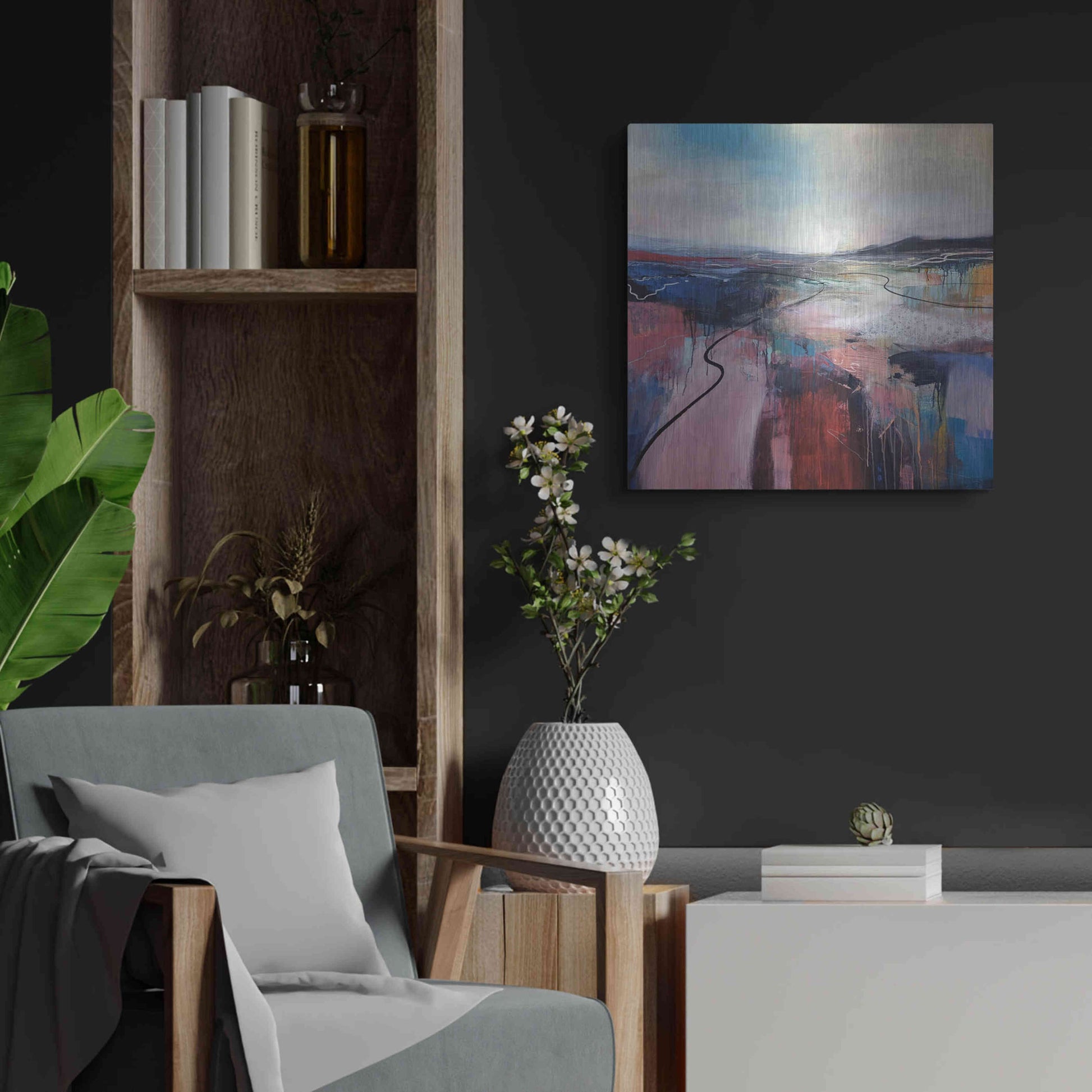 Luxe Metal Art 'I'll Meet You On The Estuary' by Andrew Kinmont, Metal Wall Art,24x24