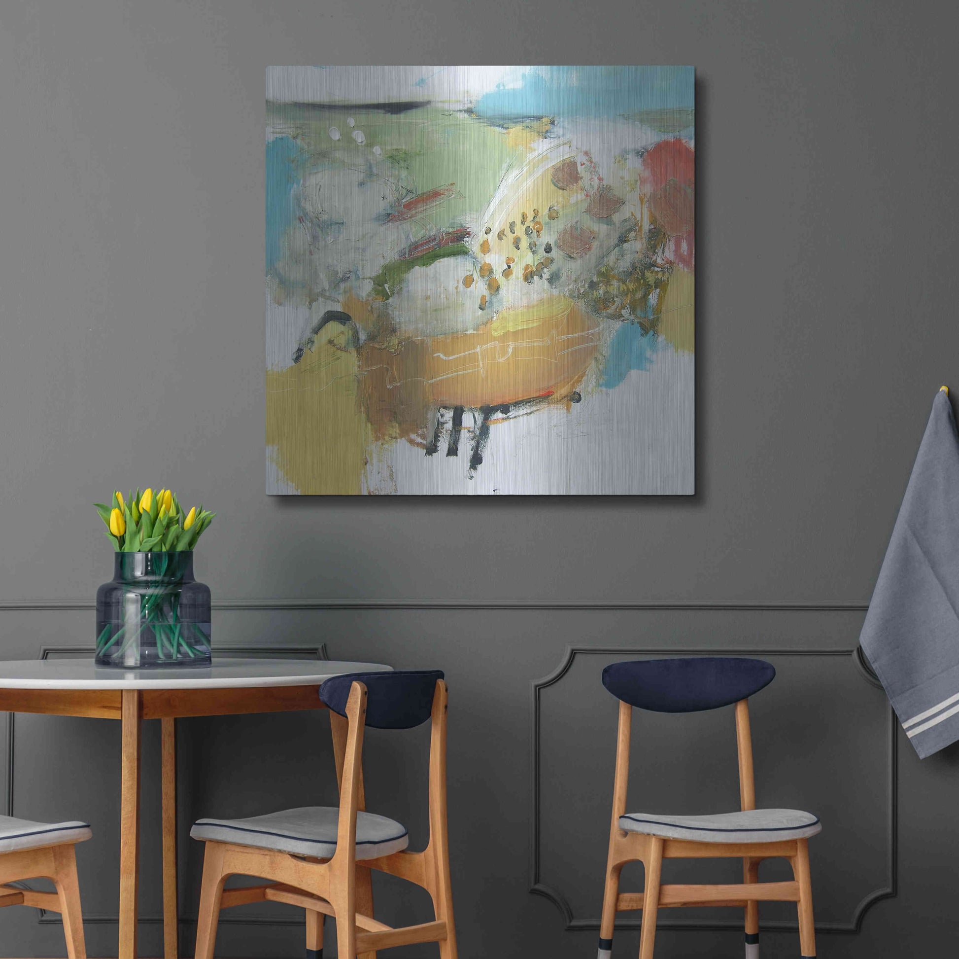 Luxe Metal Art 'Light as a Cloud' by Andrew Kinmont, Metal Wall Art,36x36