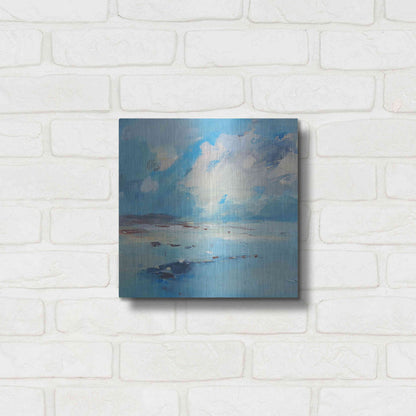 Luxe Metal Art 'Low Tide' by Andrew Kinmont, Metal Wall Art,12x12