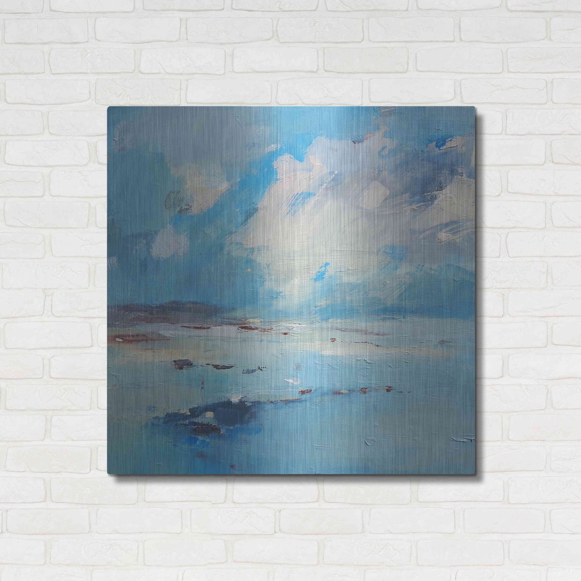 Luxe Metal Art 'Low Tide' by Andrew Kinmont, Metal Wall Art,36x36