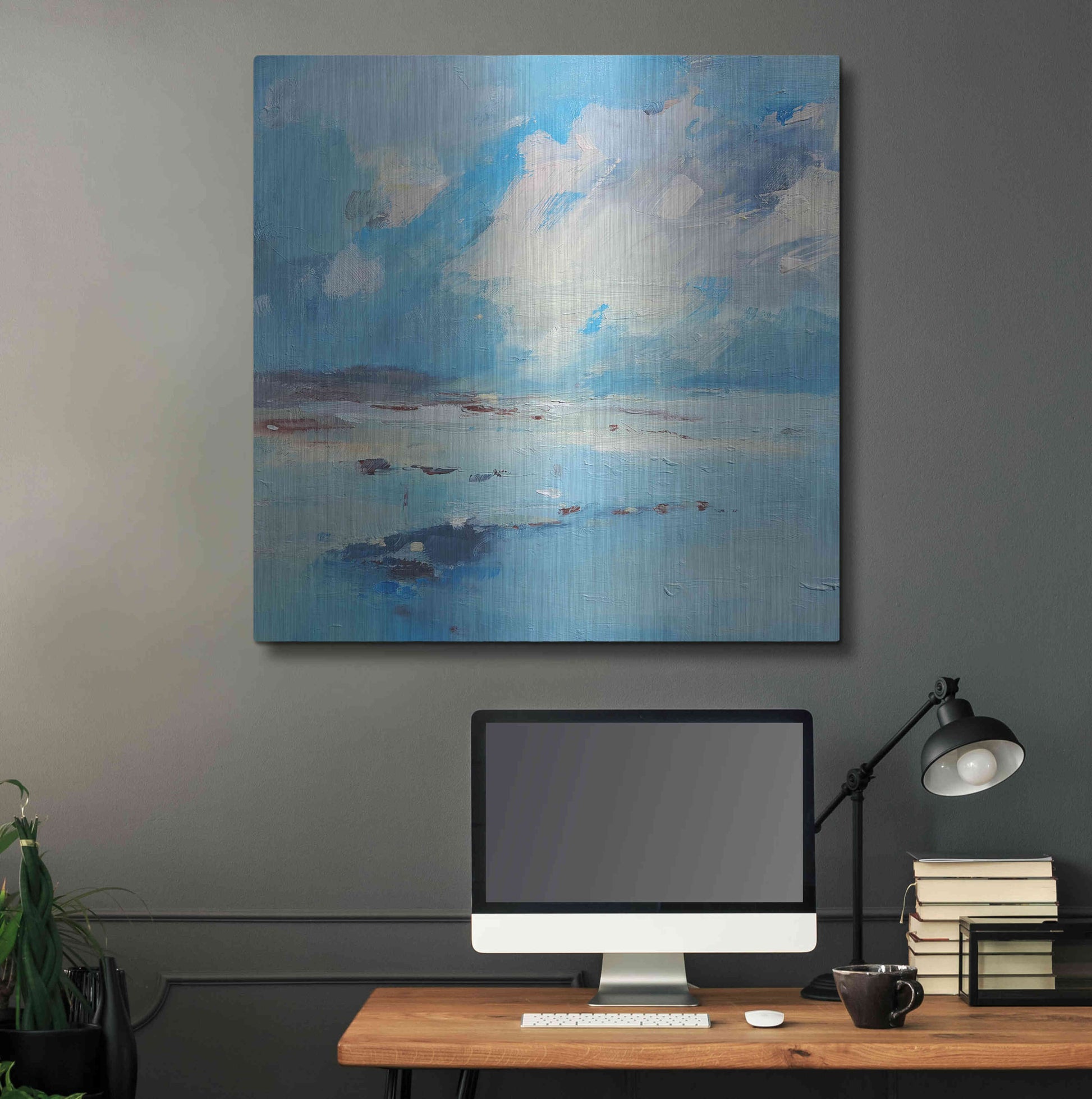 Luxe Metal Art 'Low Tide' by Andrew Kinmont, Metal Wall Art,36x36