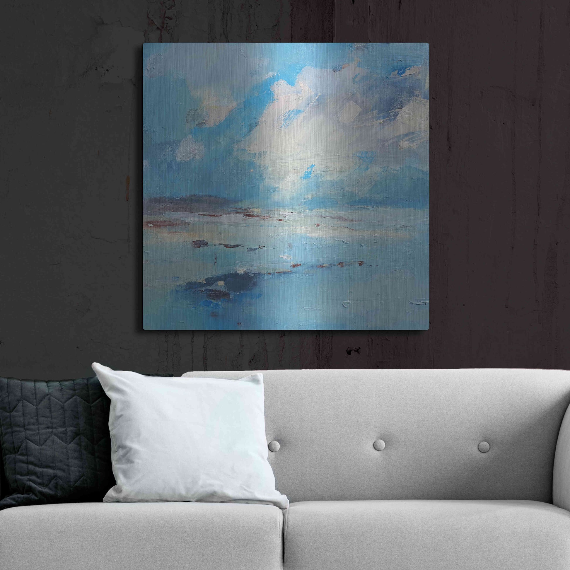 Luxe Metal Art 'Low Tide' by Andrew Kinmont, Metal Wall Art,36x36