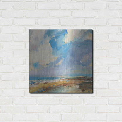 Luxe Metal Art 'Ochre Sand West Coast' by Andrew Kinmont, Metal Wall Art,24x24