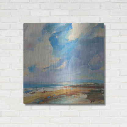 Luxe Metal Art 'Ochre Sand West Coast' by Andrew Kinmont, Metal Wall Art,36x36