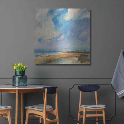 Luxe Metal Art 'Ochre Sand West Coast' by Andrew Kinmont, Metal Wall Art,36x36