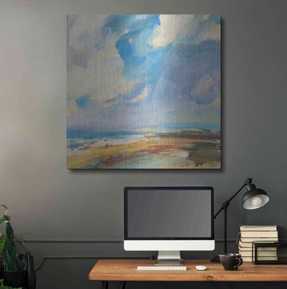 Luxe Metal Art 'Ochre Sand West Coast' by Andrew Kinmont, Metal Wall Art,36x36