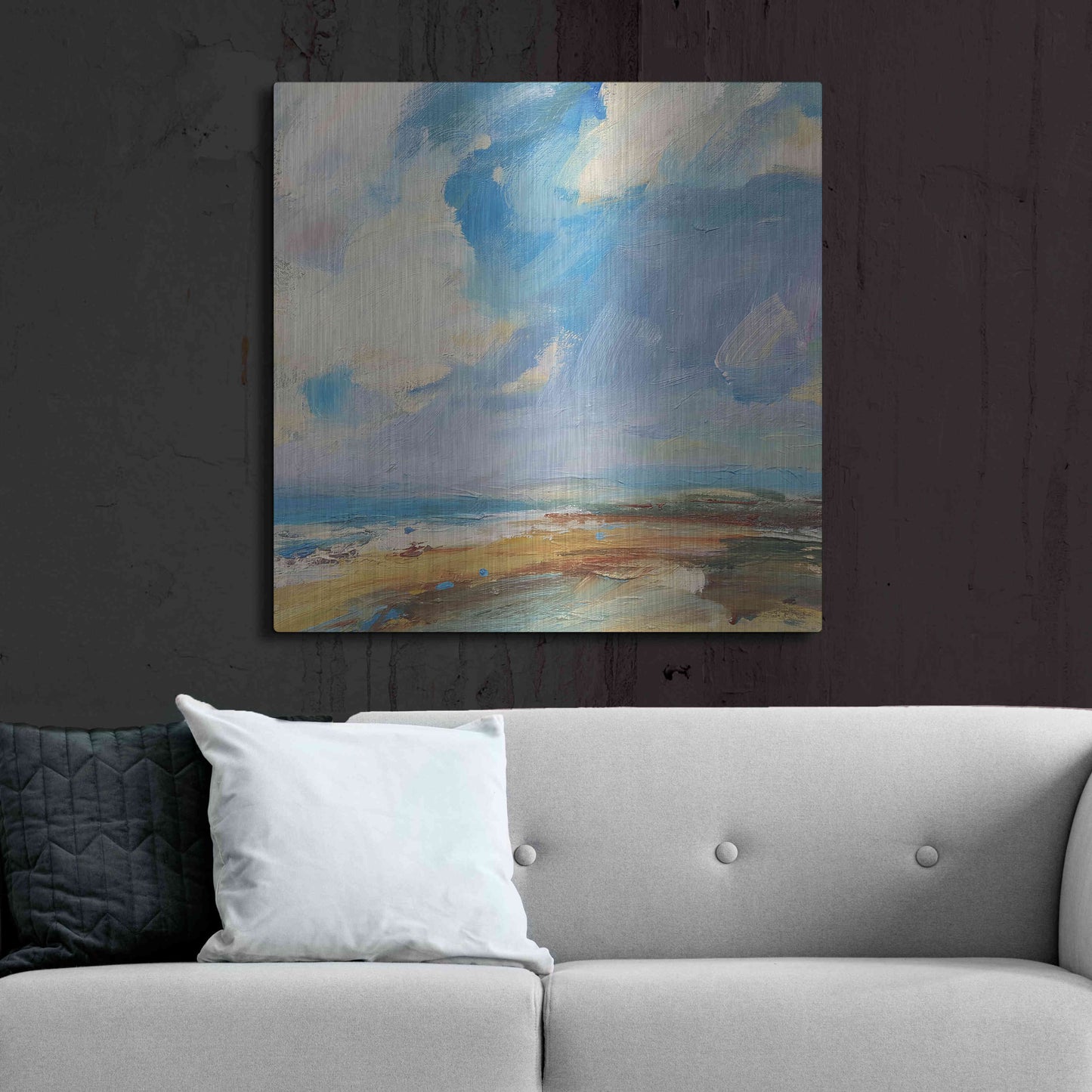 Luxe Metal Art 'Ochre Sand West Coast' by Andrew Kinmont, Metal Wall Art,36x36