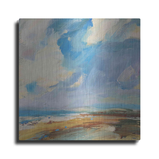 Luxe Metal Art 'Ochre Sand West Coast' by Andrew Kinmont, Metal Wall Art