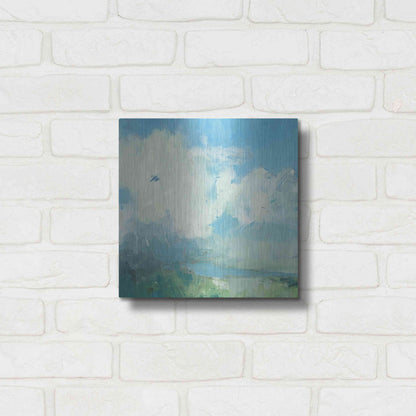 Luxe Metal Art 'Pale Light' by Andrew Kinmont, Metal Wall Art,12x12