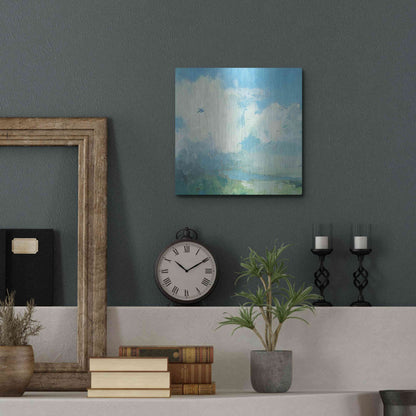 Luxe Metal Art 'Pale Light' by Andrew Kinmont, Metal Wall Art,12x12