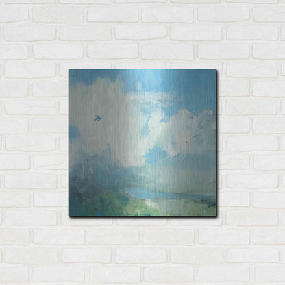 Luxe Metal Art 'Pale Light' by Andrew Kinmont, Metal Wall Art,24x24