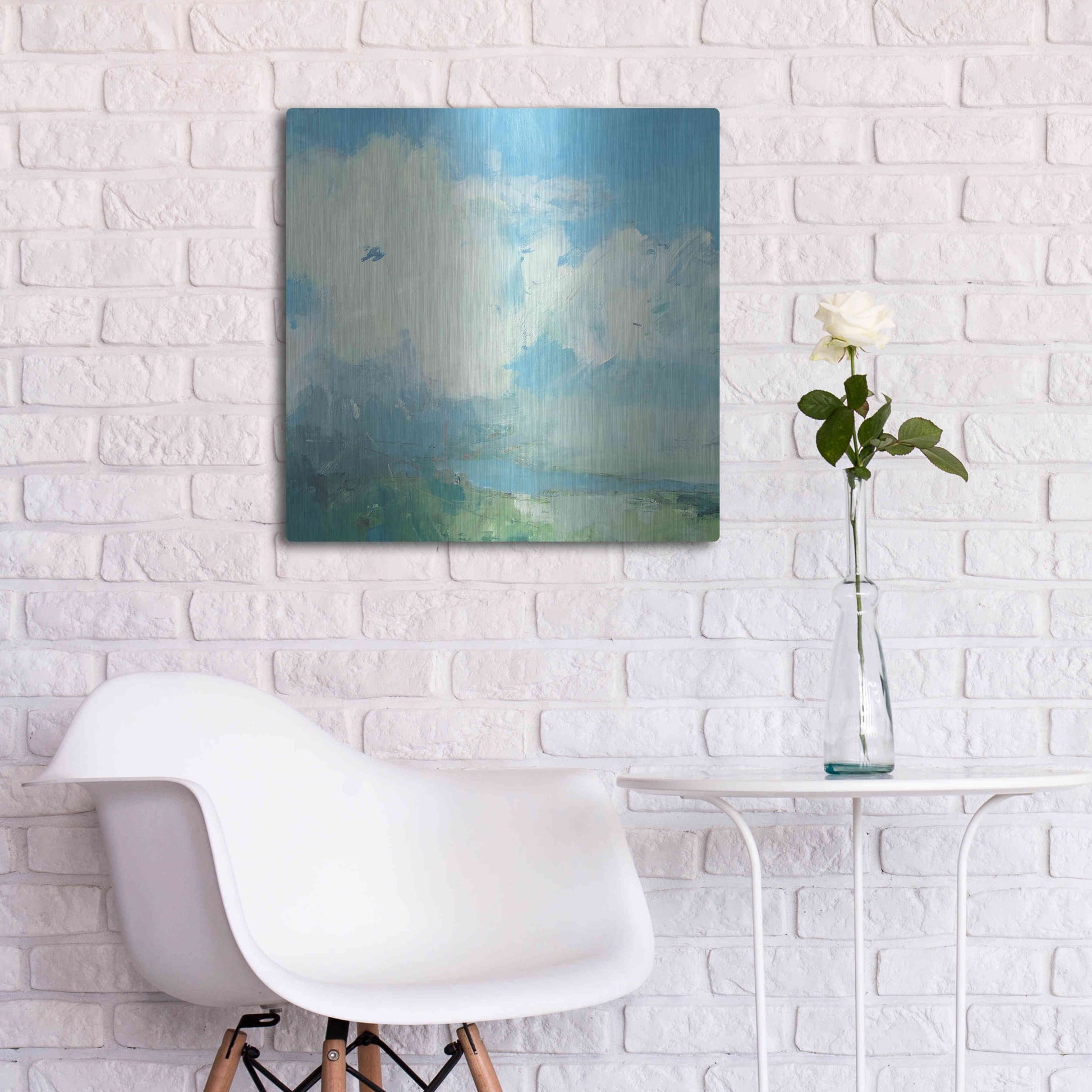 Luxe Metal Art 'Pale Light' by Andrew Kinmont, Metal Wall Art,24x24