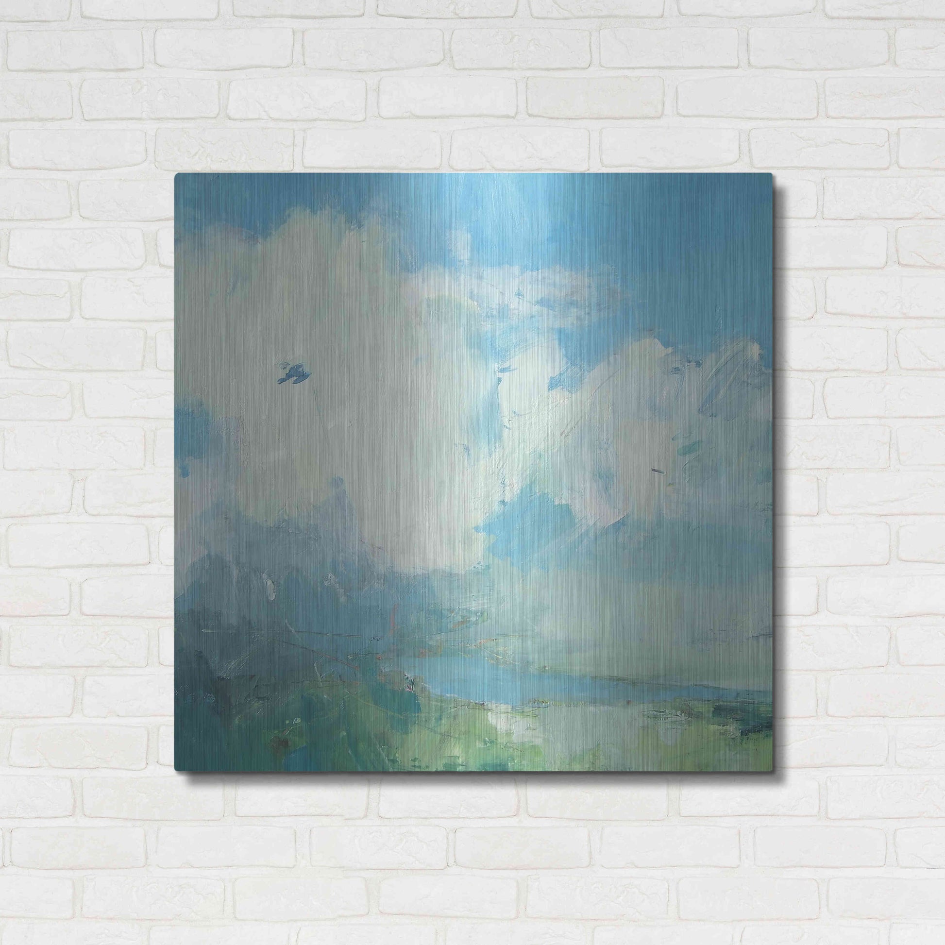 Luxe Metal Art 'Pale Light' by Andrew Kinmont, Metal Wall Art,36x36