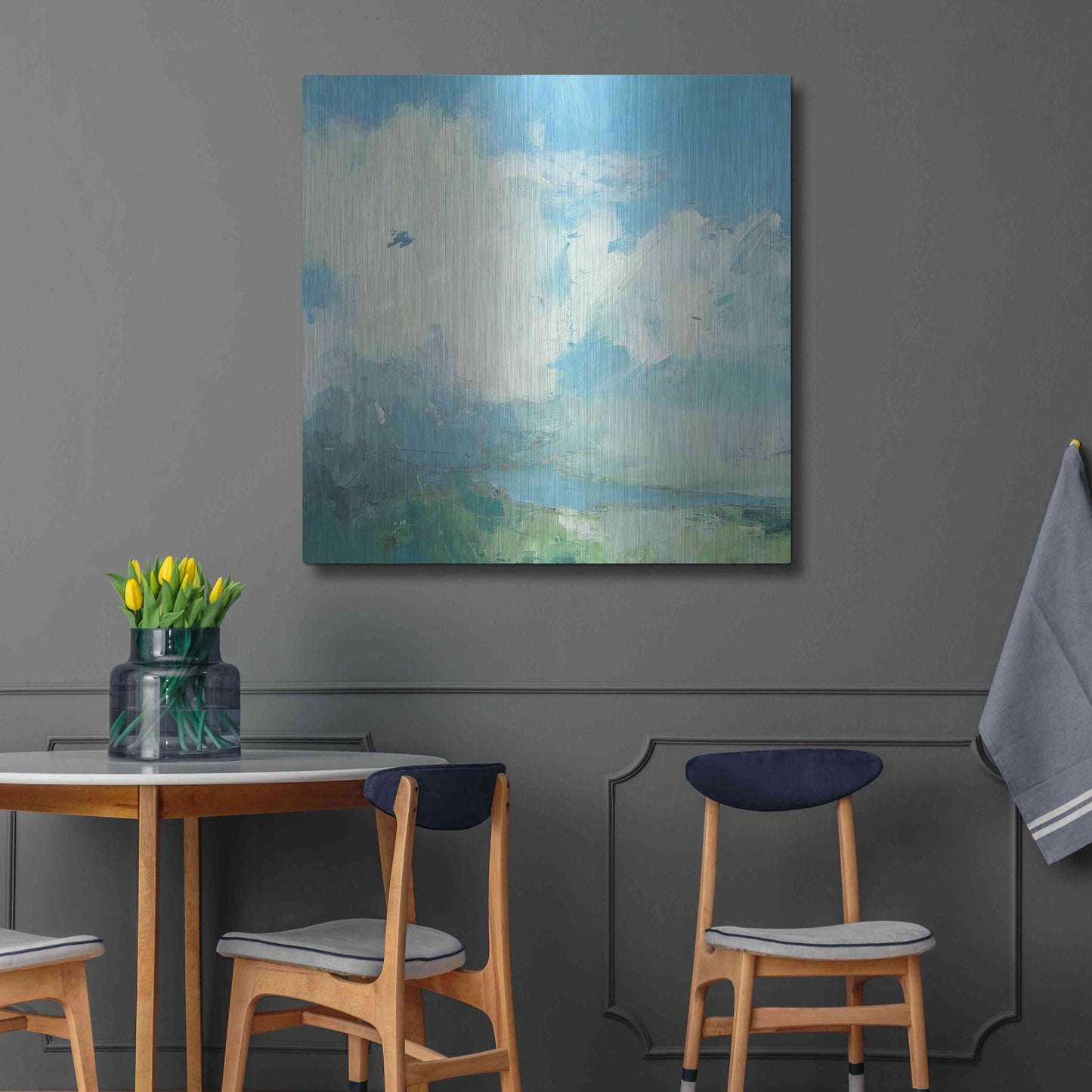 Luxe Metal Art 'Pale Light' by Andrew Kinmont, Metal Wall Art,36x36