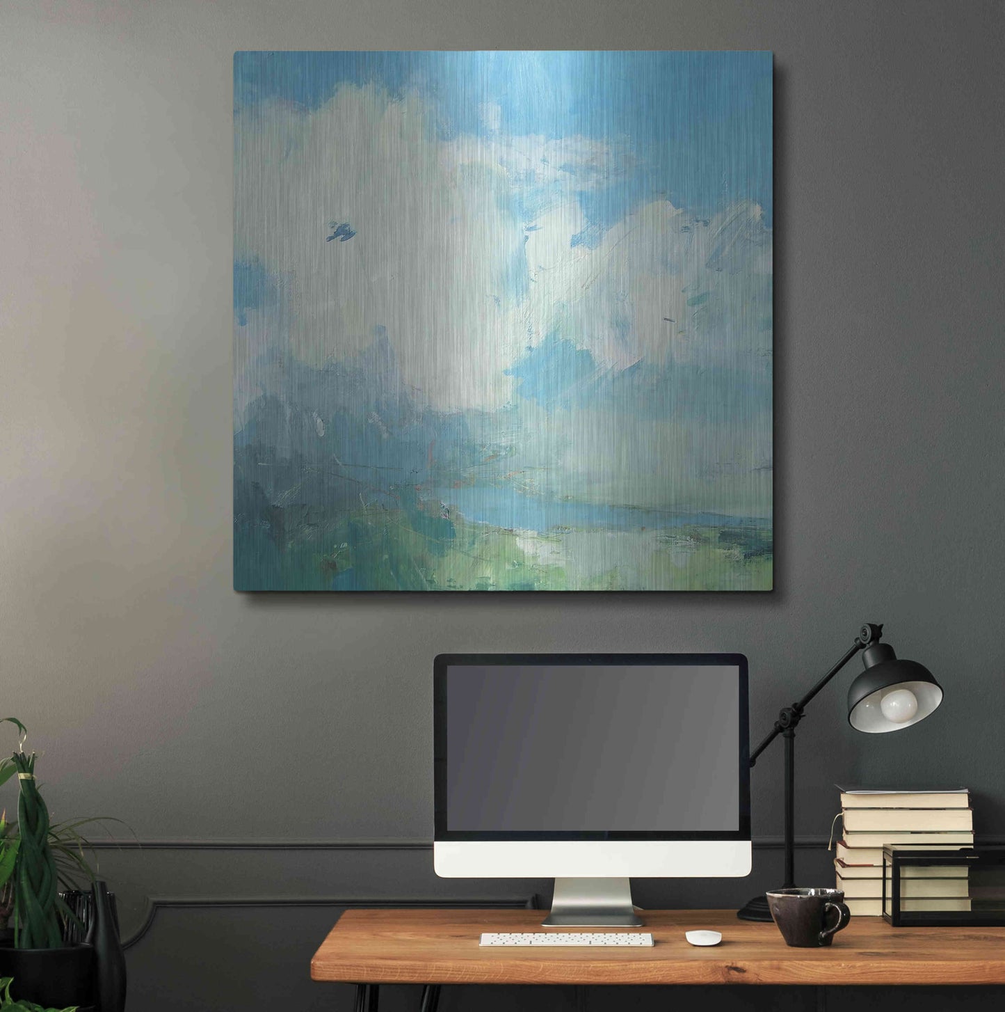 Luxe Metal Art 'Pale Light' by Andrew Kinmont, Metal Wall Art,36x36