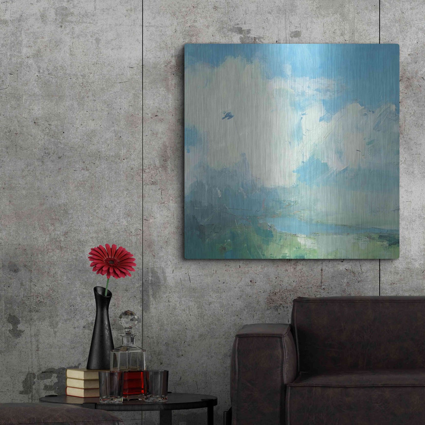 Luxe Metal Art 'Pale Light' by Andrew Kinmont, Metal Wall Art,36x36