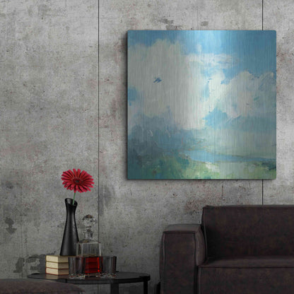 Luxe Metal Art 'Pale Light' by Andrew Kinmont, Metal Wall Art,36x36