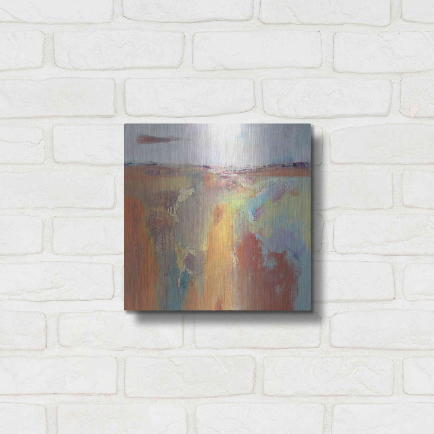 Luxe Metal Art 'Tangerine Summer' by Andrew Kinmont, Metal Wall Art,12x12