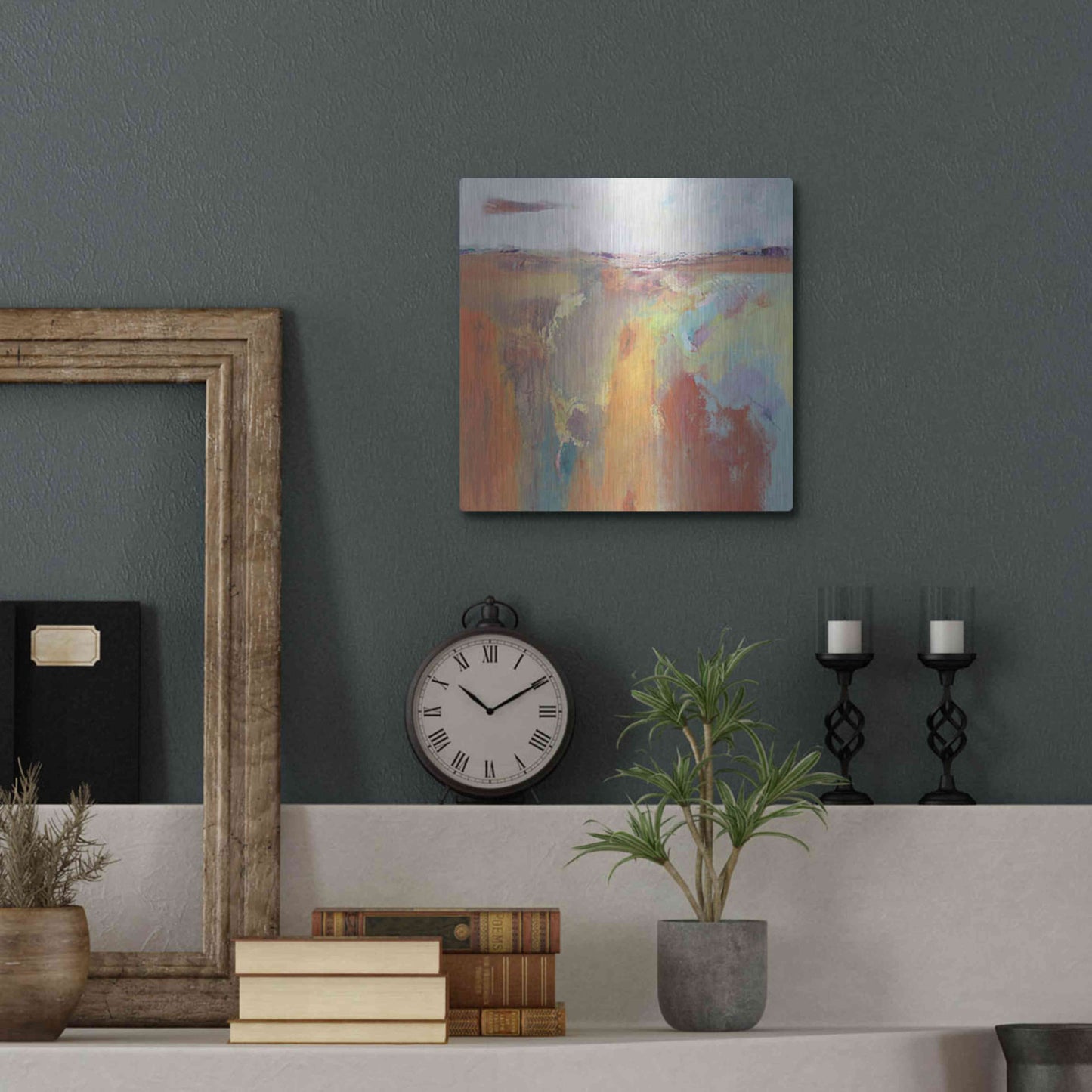 Luxe Metal Art 'Tangerine Summer' by Andrew Kinmont, Metal Wall Art,12x12