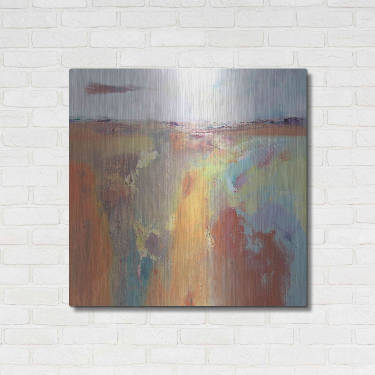 Luxe Metal Art 'Tangerine Summer' by Andrew Kinmont, Metal Wall Art,36x36