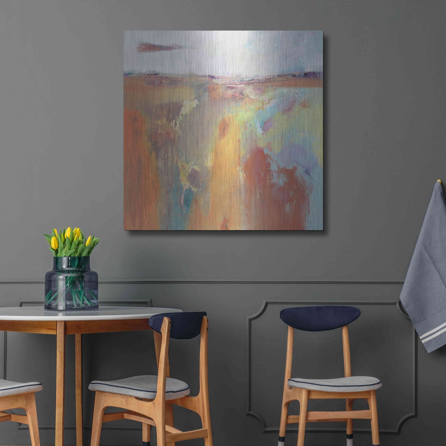 Luxe Metal Art 'Tangerine Summer' by Andrew Kinmont, Metal Wall Art,36x36