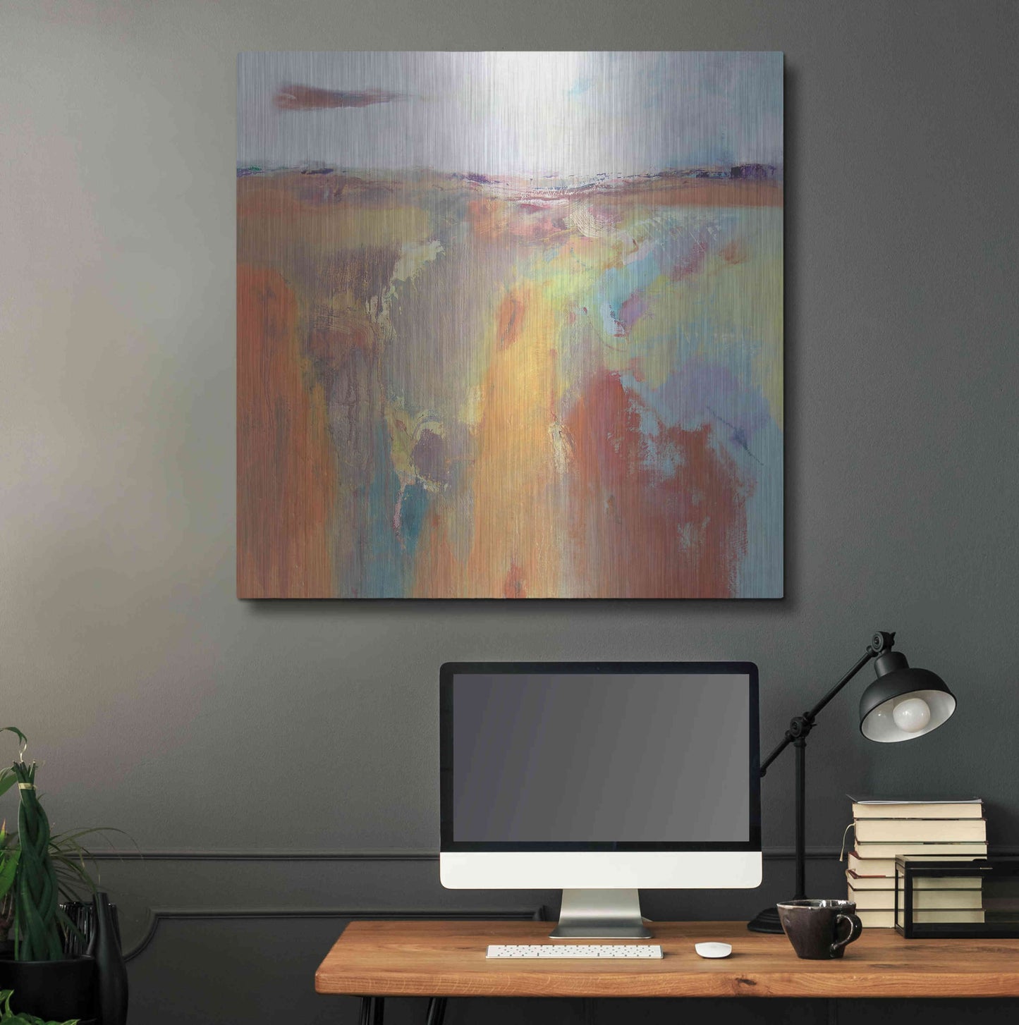 Luxe Metal Art 'Tangerine Summer' by Andrew Kinmont, Metal Wall Art,36x36