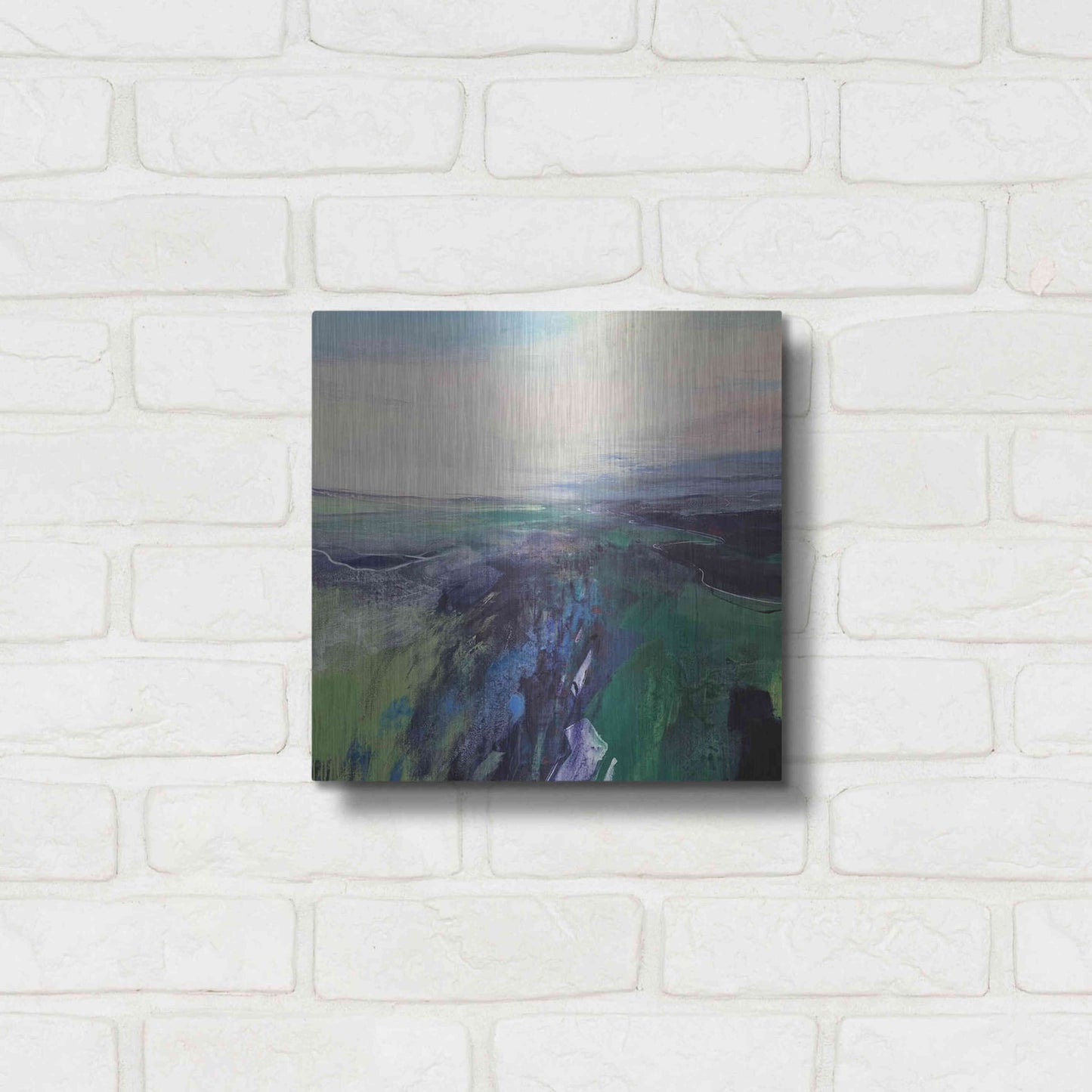 Luxe Metal Art 'Viridescent Valley No. 1' by Andrew Kinmont, Metal Wall Art,12x12