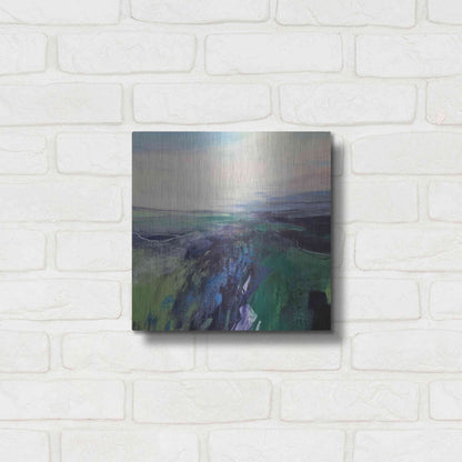 Luxe Metal Art 'Viridescent Valley No. 1' by Andrew Kinmont, Metal Wall Art,12x12