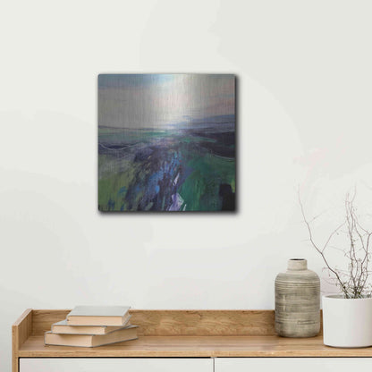 Luxe Metal Art 'Viridescent Valley No. 1' by Andrew Kinmont, Metal Wall Art,12x12