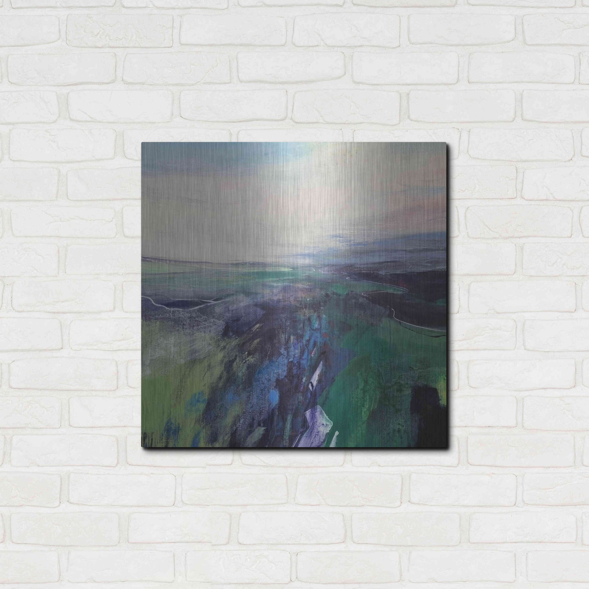 Luxe Metal Art 'Viridescent Valley No. 1' by Andrew Kinmont, Metal Wall Art,24x24