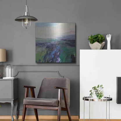 Luxe Metal Art 'Viridescent Valley No. 1' by Andrew Kinmont, Metal Wall Art,24x24