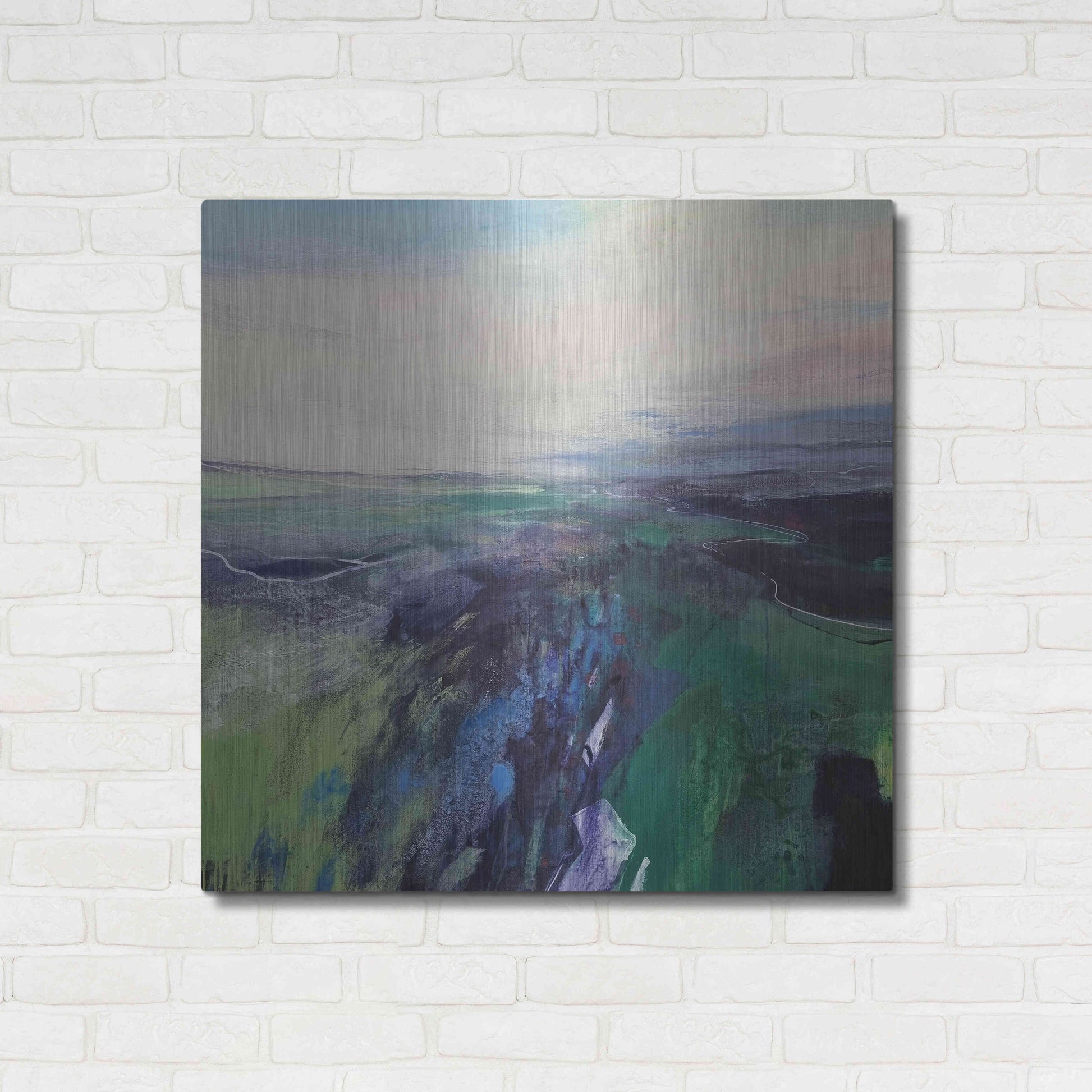 Luxe Metal Art 'Viridescent Valley No. 1' by Andrew Kinmont, Metal Wall Art,36x36