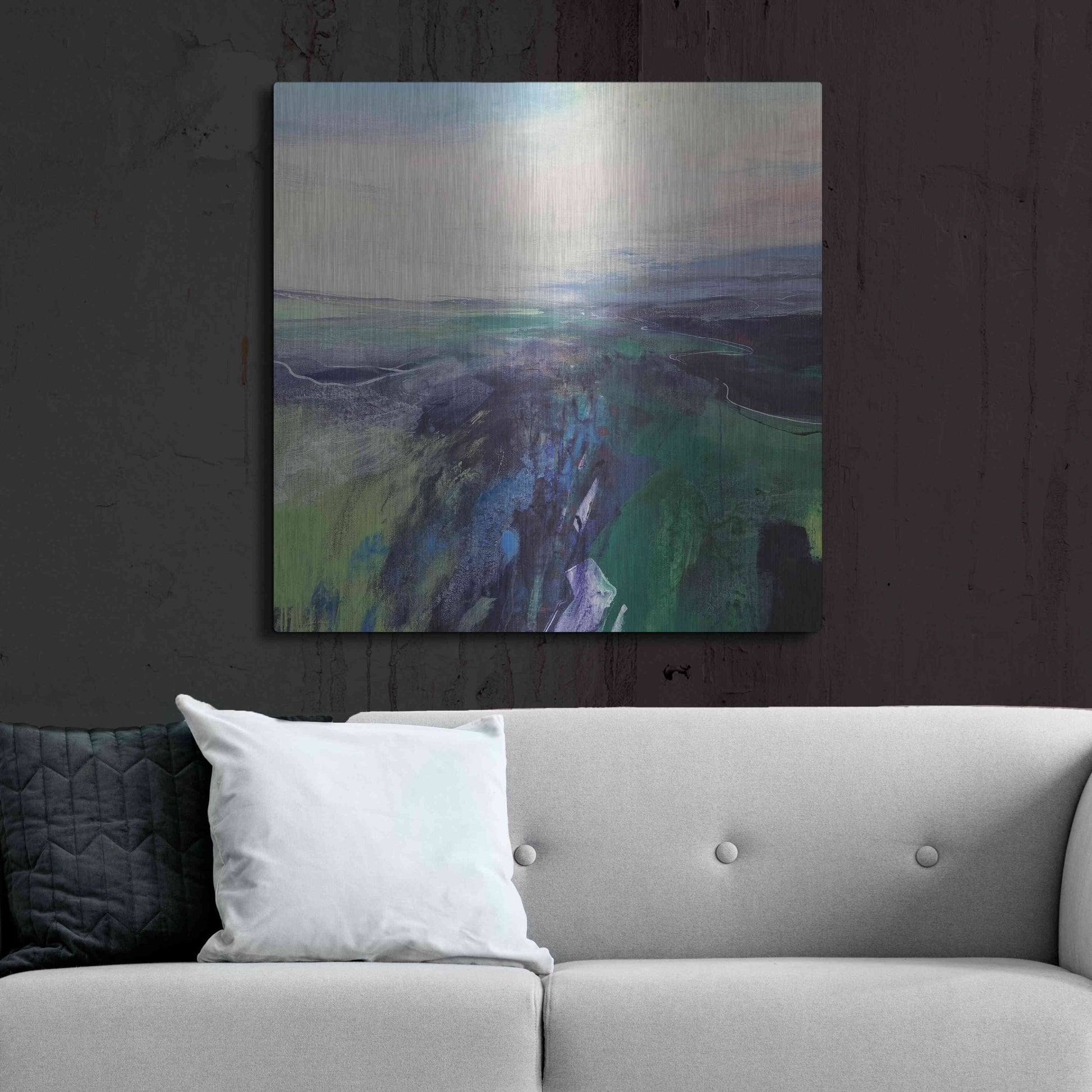 Luxe Metal Art 'Viridescent Valley No. 1' by Andrew Kinmont, Metal Wall Art,36x36