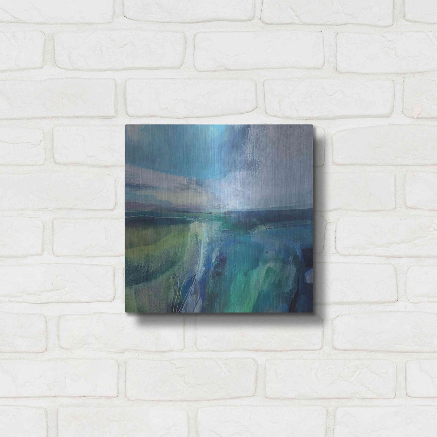 Luxe Metal Art 'Viridescent Valley No. 2' by Andrew Kinmont, Metal Wall Art,12x12