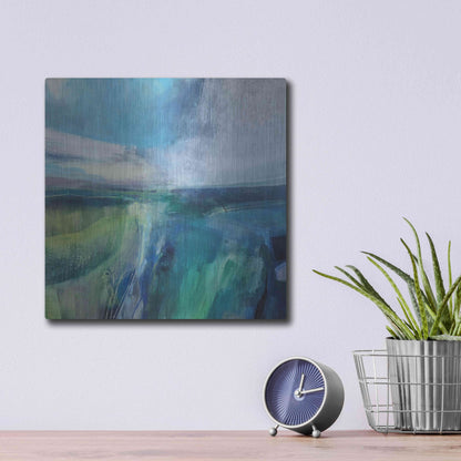 Luxe Metal Art 'Viridescent Valley No. 2' by Andrew Kinmont, Metal Wall Art,12x12