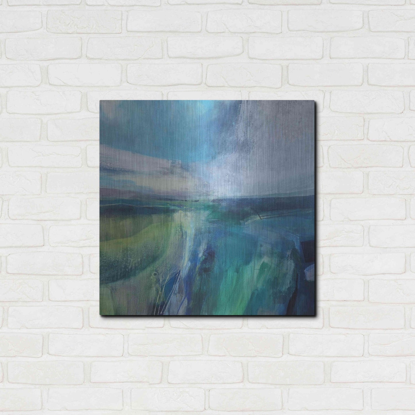 Luxe Metal Art 'Viridescent Valley No. 2' by Andrew Kinmont, Metal Wall Art,24x24