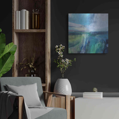 Luxe Metal Art 'Viridescent Valley No. 2' by Andrew Kinmont, Metal Wall Art,24x24