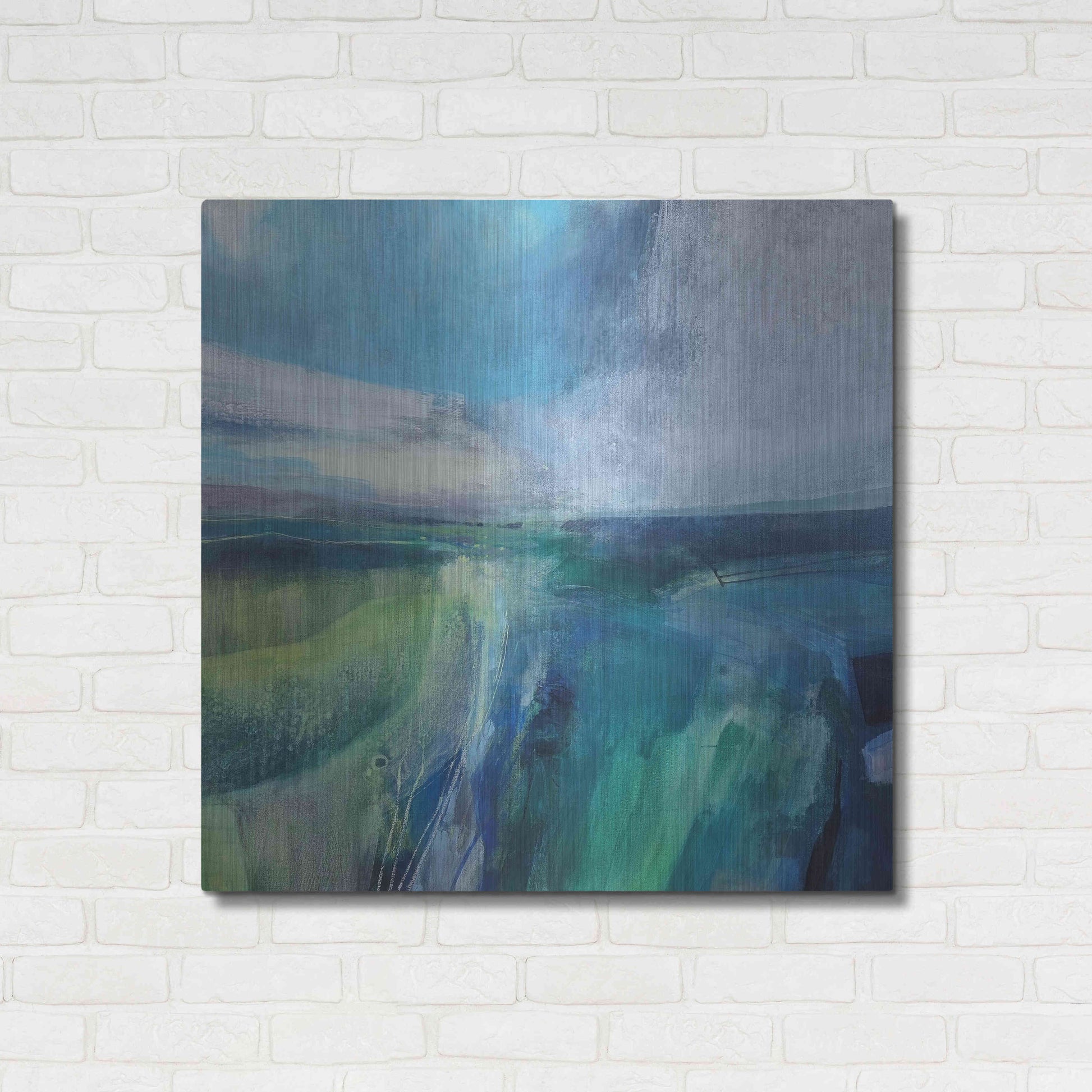 Luxe Metal Art 'Viridescent Valley No. 2' by Andrew Kinmont, Metal Wall Art,36x36