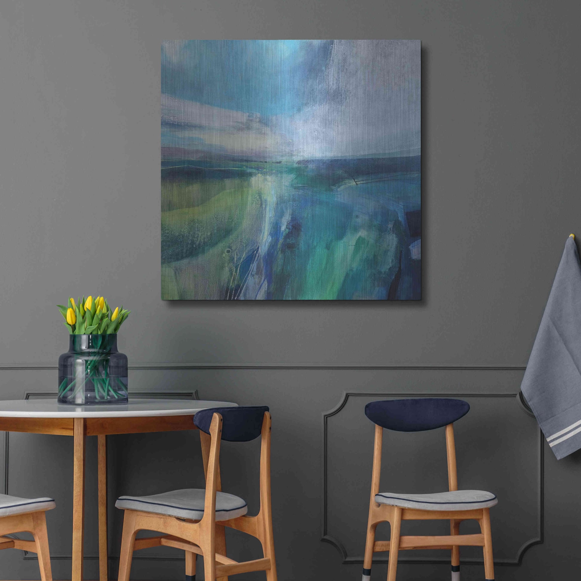 Luxe Metal Art 'Viridescent Valley No. 2' by Andrew Kinmont, Metal Wall Art,36x36