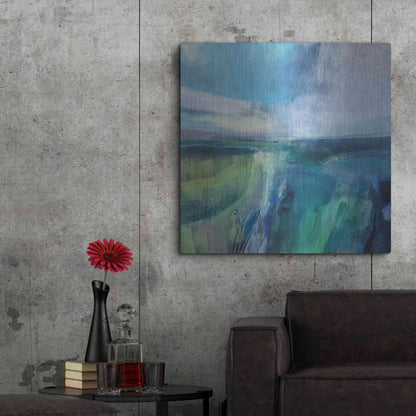 Luxe Metal Art 'Viridescent Valley No. 2' by Andrew Kinmont, Metal Wall Art,36x36