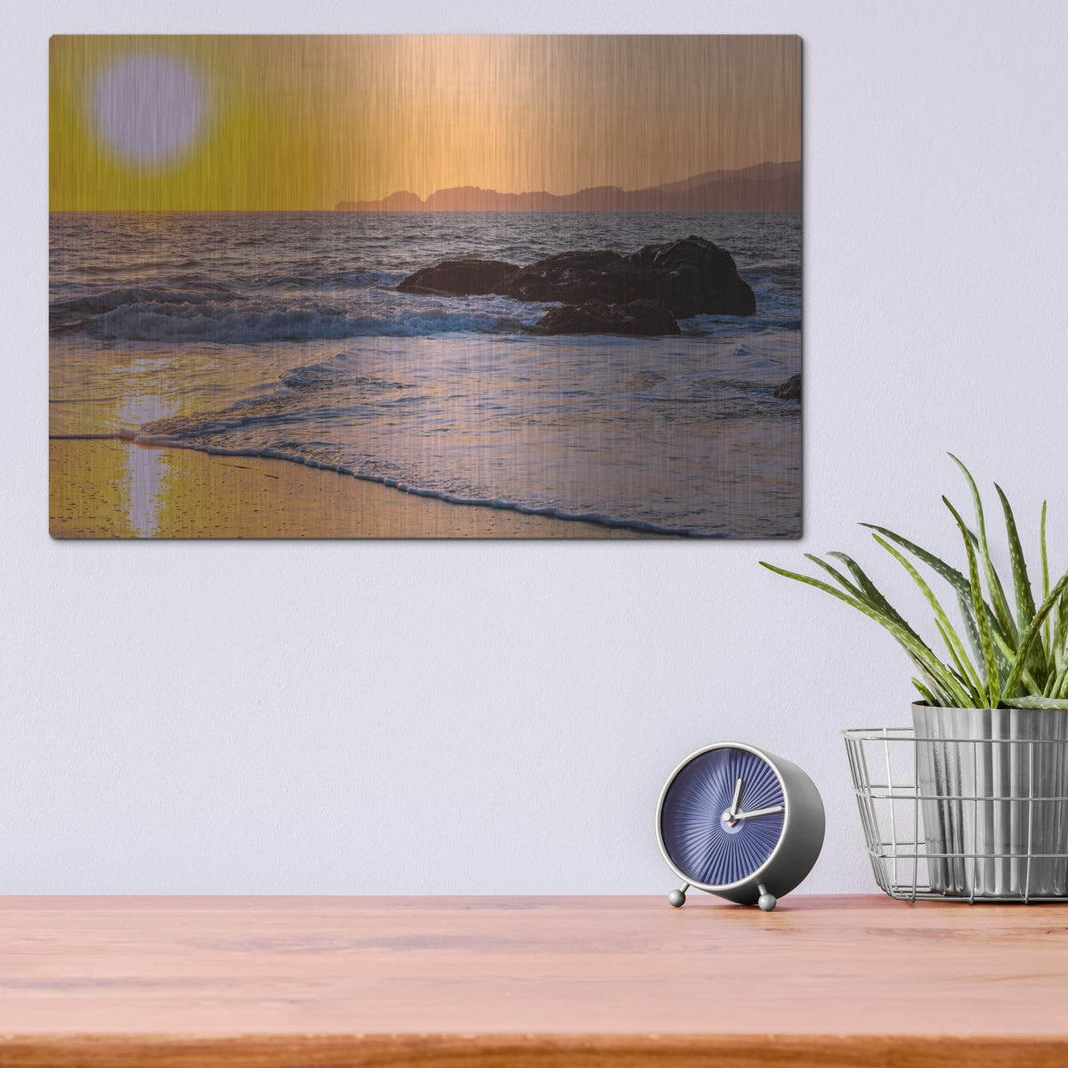 'San Francisco Sunset' by Luxe Portfolio – Metal Wall Art, 16x12 room view