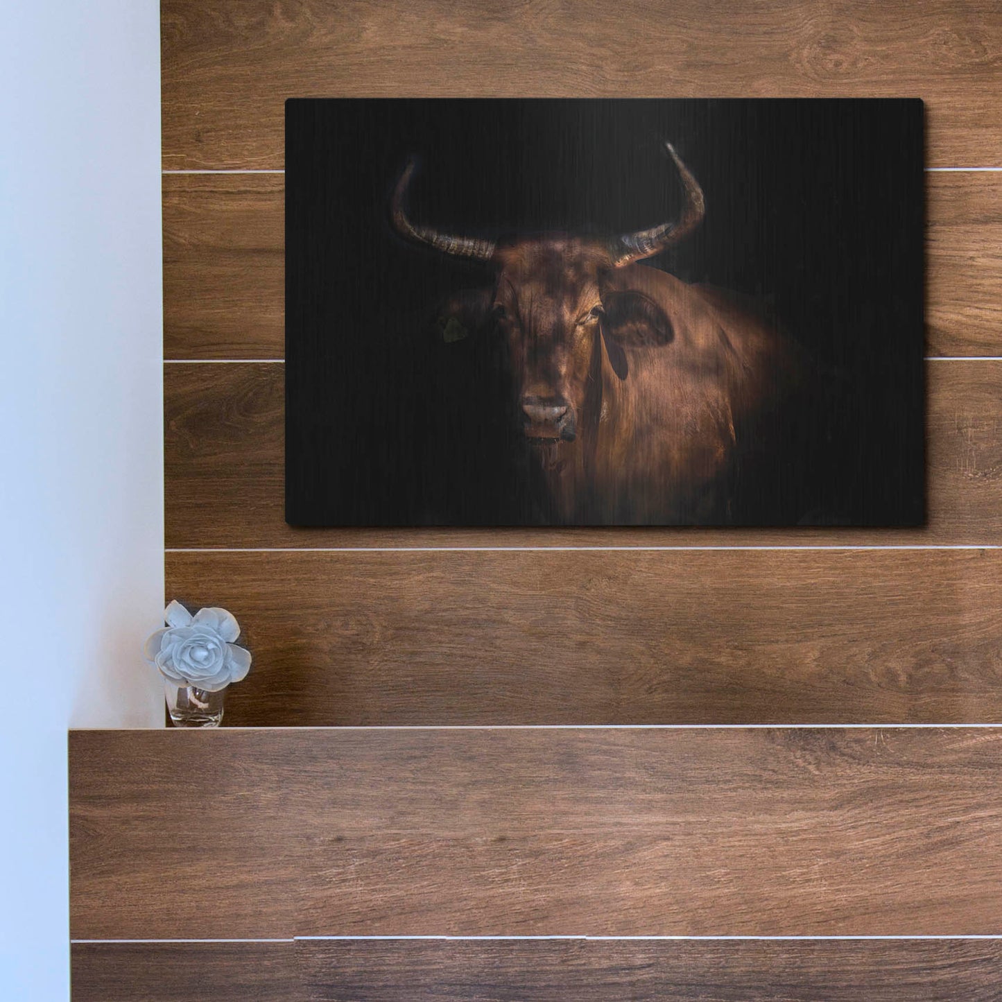Luxe Metal Art 'Thoughtful Cow' by Luxe Portfolio, Metal Wall Art,16x12