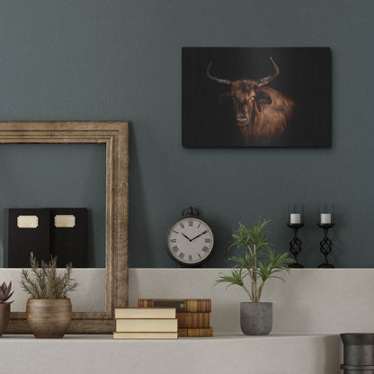 Luxe Metal Art 'Thoughtful Cow' by Luxe Portfolio, Metal Wall Art,16x12