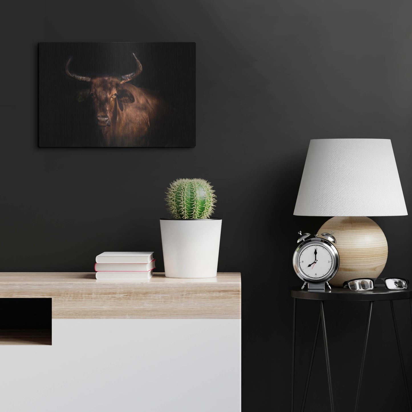 Luxe Metal Art 'Thoughtful Cow' by Luxe Portfolio, Metal Wall Art,24x16
