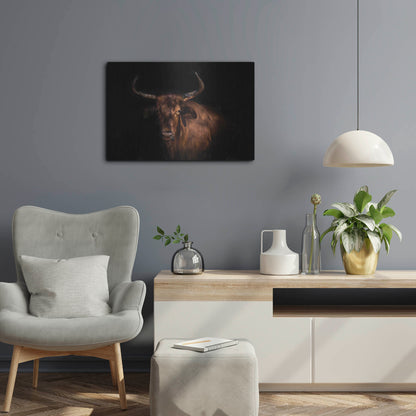 Luxe Metal Art 'Thoughtful Cow' by Luxe Portfolio, Metal Wall Art,24x16