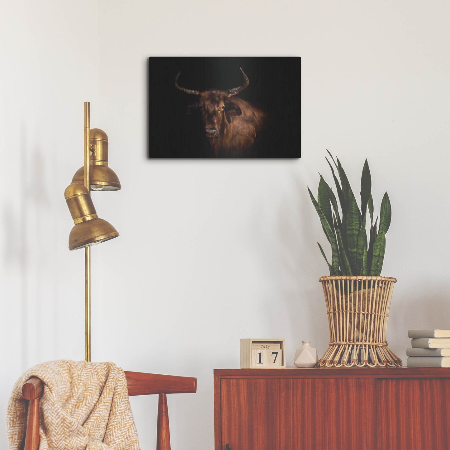 Luxe Metal Art 'Thoughtful Cow' by Luxe Portfolio, Metal Wall Art,24x16