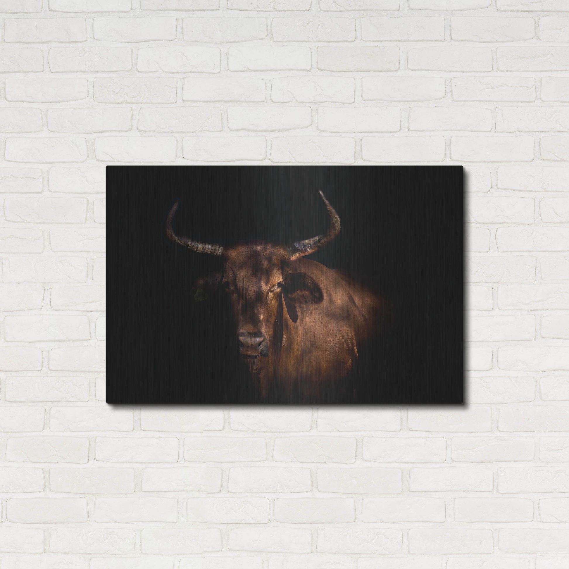 Luxe Metal Art 'Thoughtful Cow' by Luxe Portfolio, Metal Wall Art,36x24