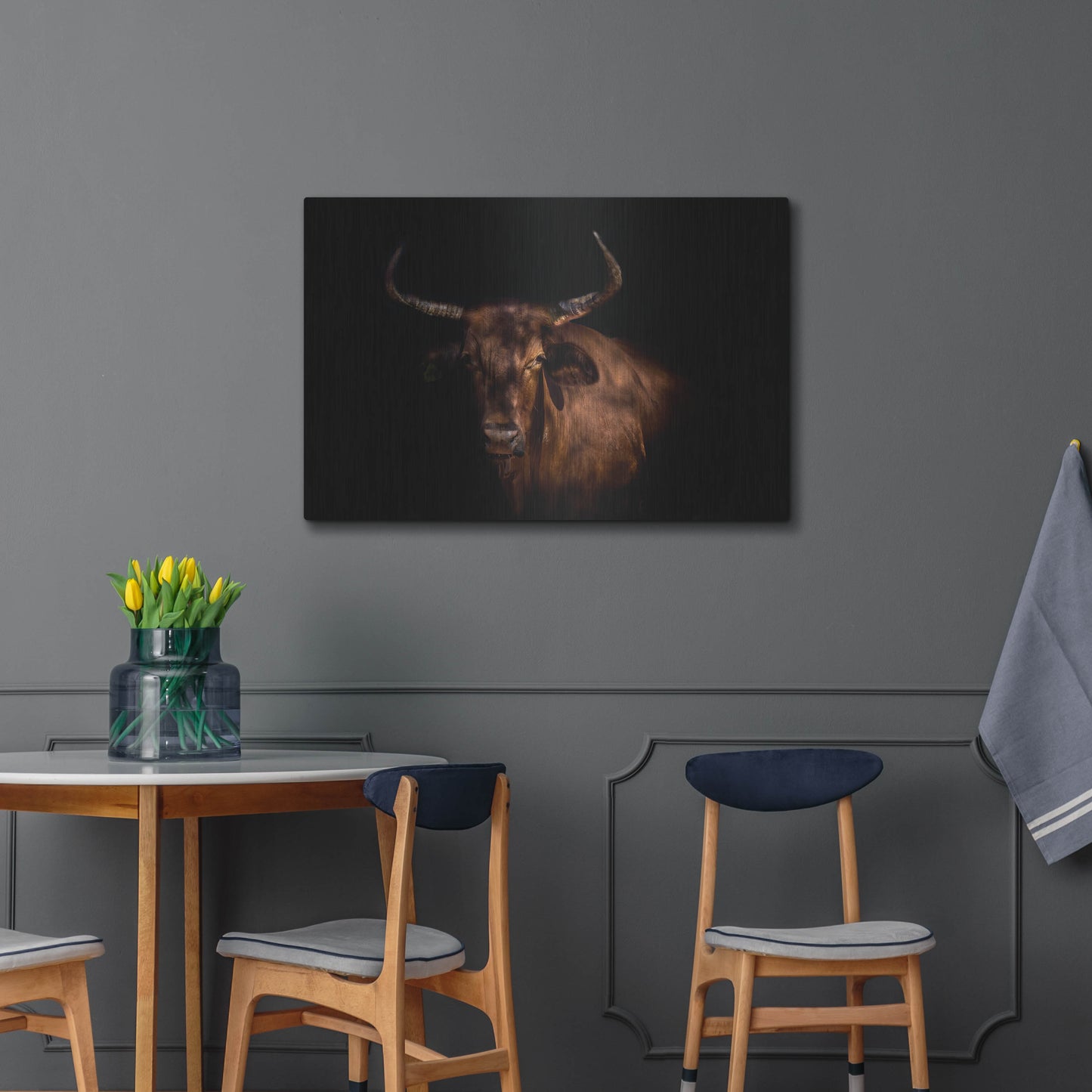 Luxe Metal Art 'Thoughtful Cow' by Luxe Portfolio, Metal Wall Art,36x24