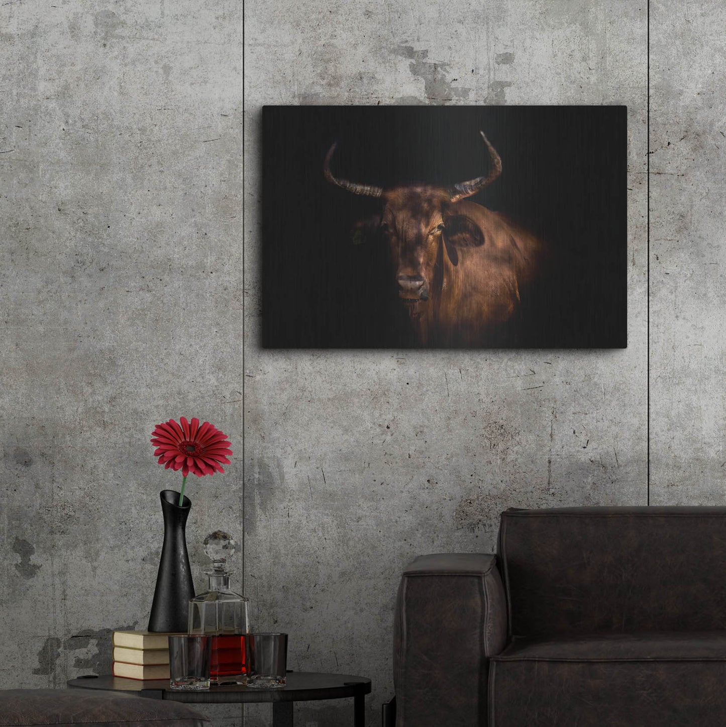 Luxe Metal Art 'Thoughtful Cow' by Luxe Portfolio, Metal Wall Art,36x24